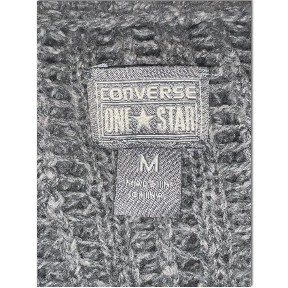 Converse One Star Gray Lightweight Asymmetrical Sweater Size Medium EUC - Picture 4 of 6